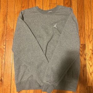 Jordan Men Fleece Crewneck Gray Sweater | Size Medium
